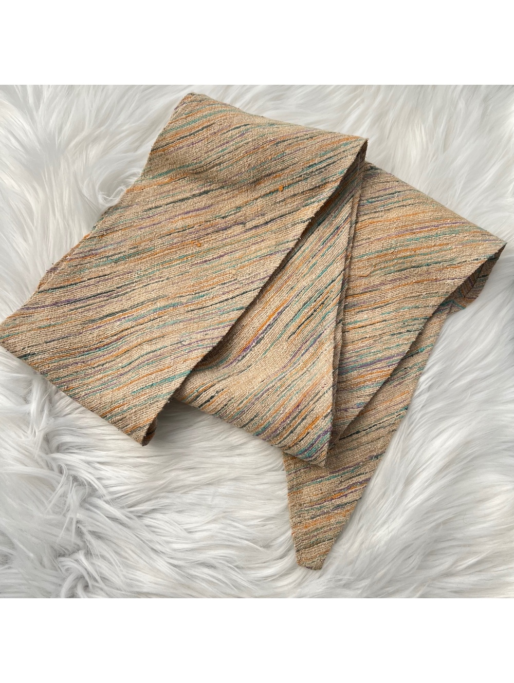 Vintage Ray Strauss All Silk Sash Scarf Belt Multicolor Stripe USA 70”